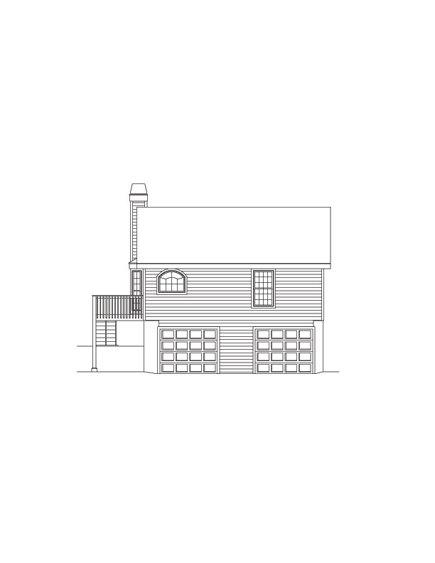 Home Plan Rear Elevation of this 2-Bedroom,914 Sq Ft Plan -138-1072