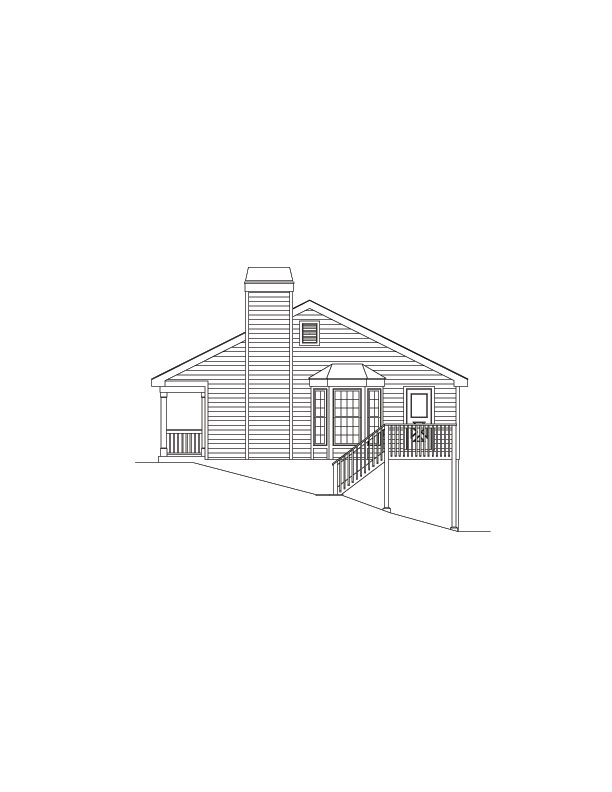 Home Plan Right Elevation of this 2-Bedroom,914 Sq Ft Plan -138-1072