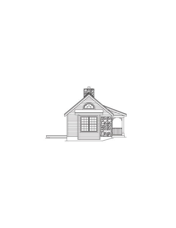 Home Plan Left Elevation of this 1-Bedroom,647 Sq Ft Plan -138-1073