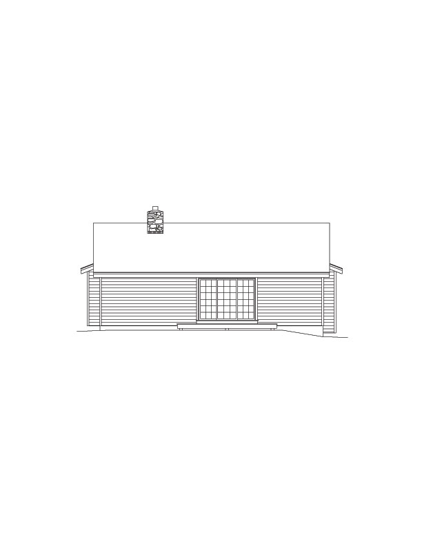 Home Plan Rear Elevation of this 1-Bedroom,647 Sq Ft Plan -138-1073
