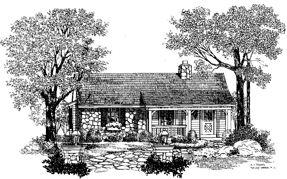 Front View of this 1-Bedroom, 647 Sq Ft Plan - 138-1073