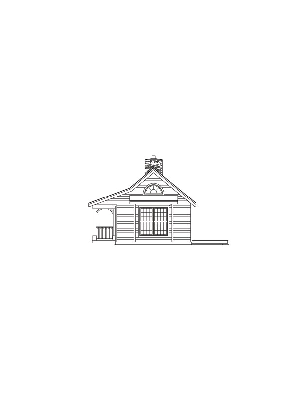 Home Plan Right Elevation of this 1-Bedroom,647 Sq Ft Plan -138-1073