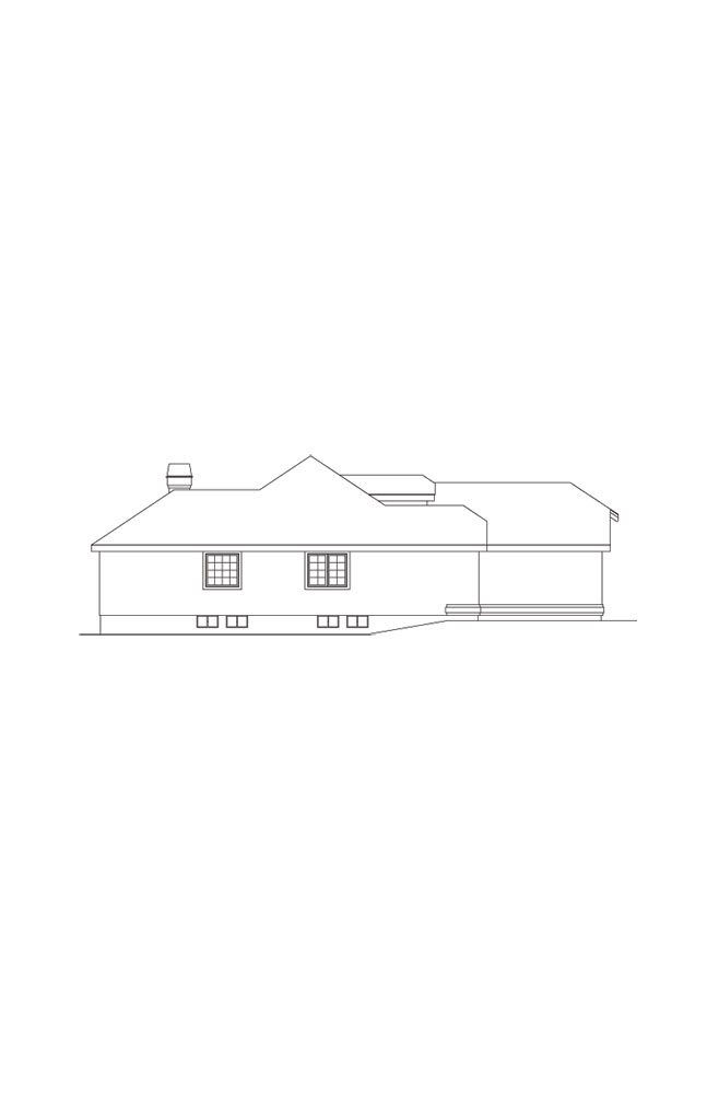 Home Plan Left Elevation of this 3-Bedroom,1516 Sq Ft Plan -138-1074