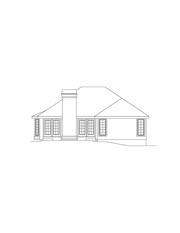 Home Plan Rear Elevation of this 3-Bedroom,1516 Sq Ft Plan -138-1074