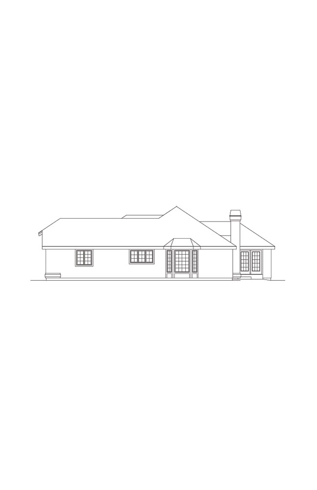 Home Plan Right Elevation of this 3-Bedroom,1516 Sq Ft Plan -138-1074