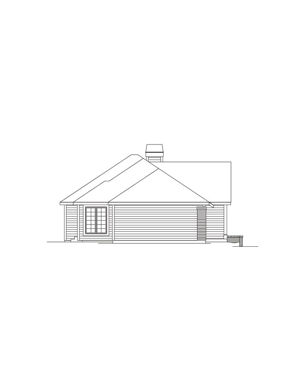 Home Plan Left Elevation of this 3-Bedroom,1321 Sq Ft Plan -138-1075