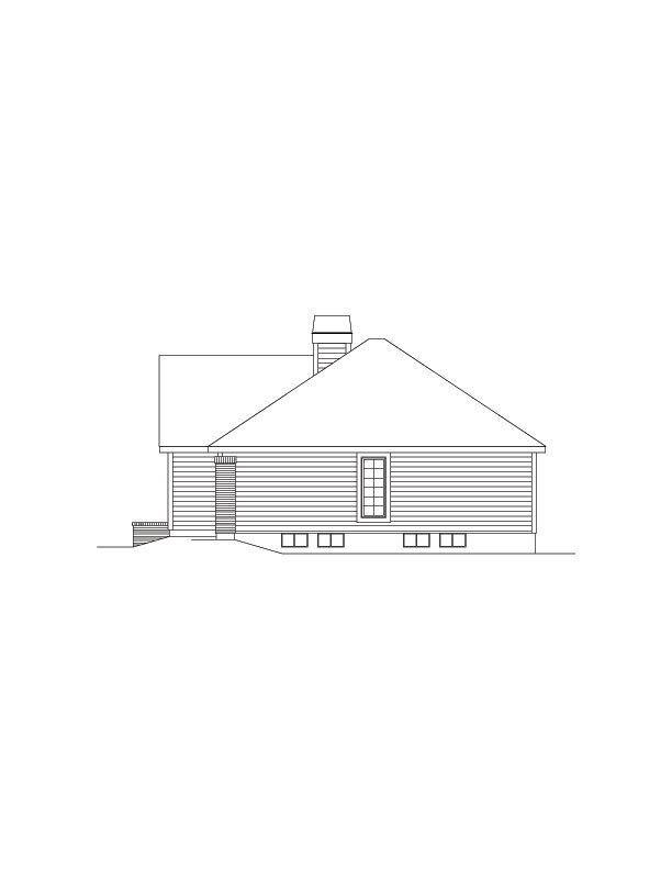 Home Plan Right Elevation of this 3-Bedroom,1321 Sq Ft Plan -138-1075