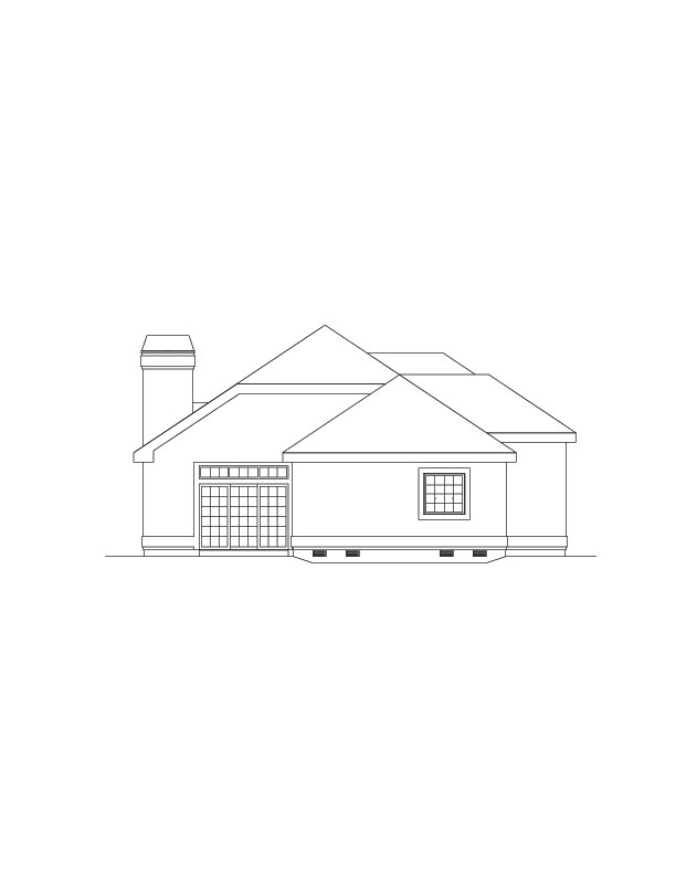 Home Plan Left Elevation of this 3-Bedroom,1712 Sq Ft Plan -138-1076