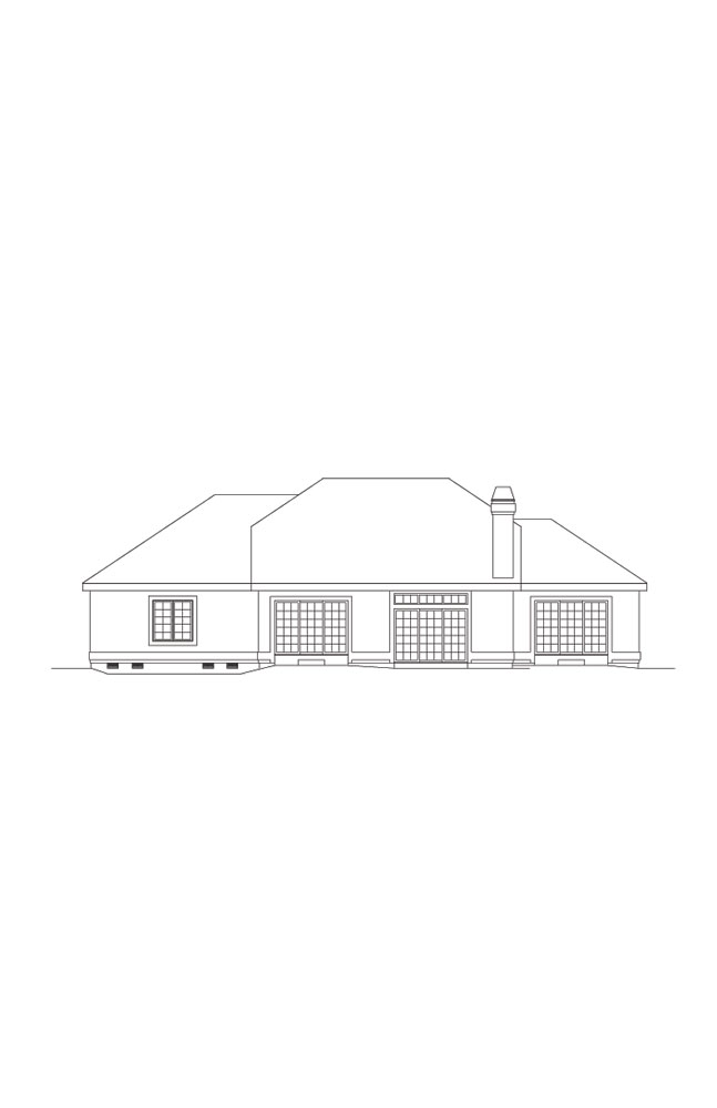 Home Plan Rear Elevation of this 3-Bedroom,1712 Sq Ft Plan -138-1076