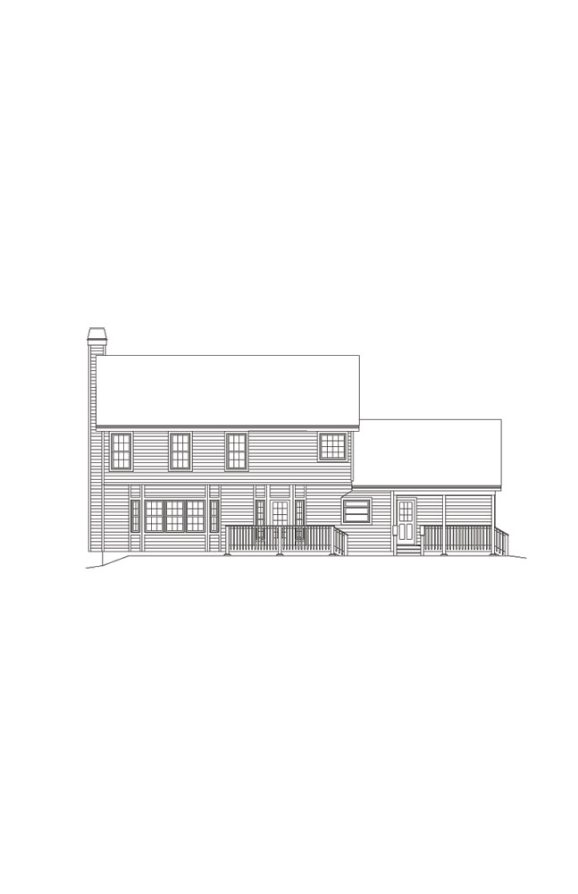 Home Plan Rear Elevation of this 4-Bedroom,2730 Sq Ft Plan -138-1077