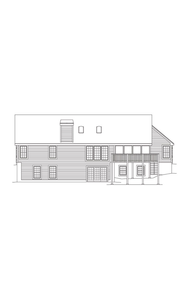 Home Plan Rear Elevation of this 4-Bedroom,2758 Sq Ft Plan -138-1078