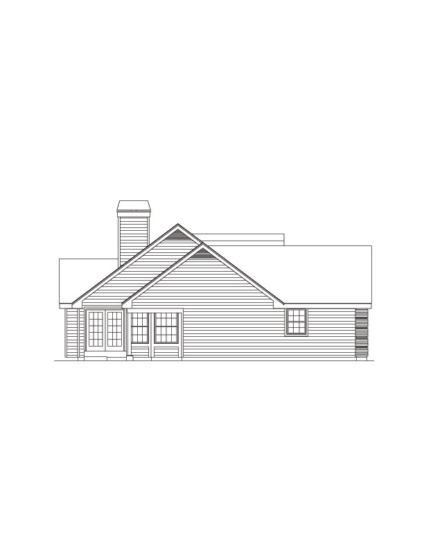 Home Plan Left Elevation of this 4-Bedroom,1791 Sq Ft Plan -138-1079