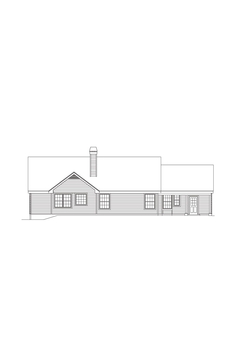 Home Plan Rear Elevation of this 4-Bedroom,1791 Sq Ft Plan -138-1079
