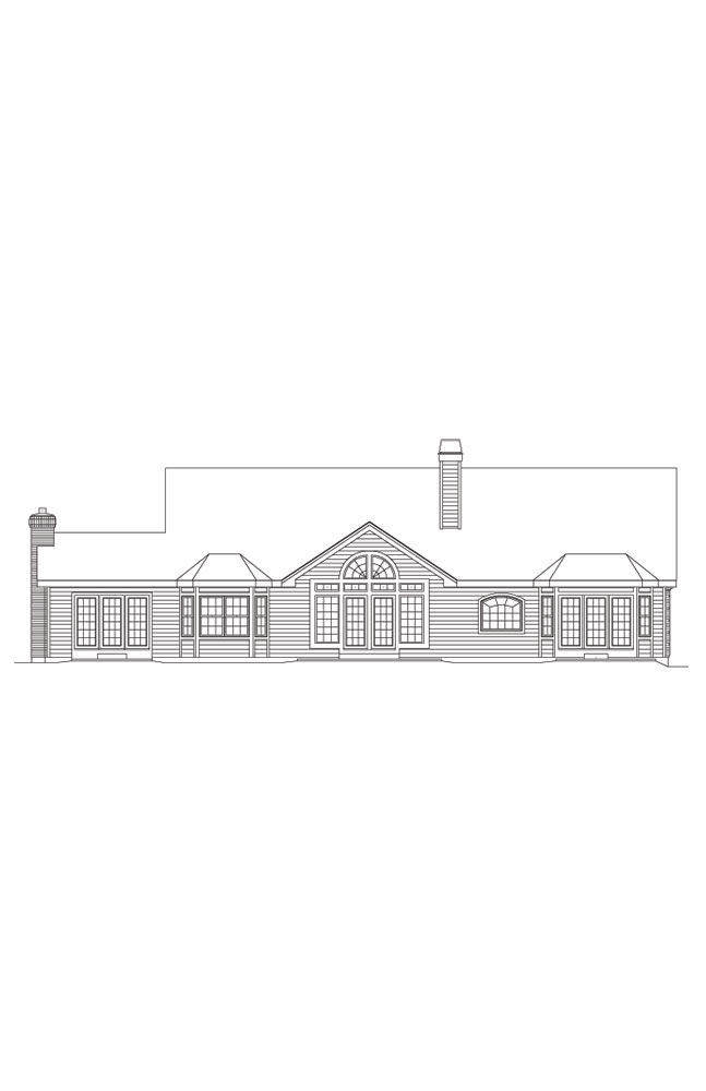Home Plan Rear Elevation of this 3-Bedroom,2723 Sq Ft Plan -138-1080