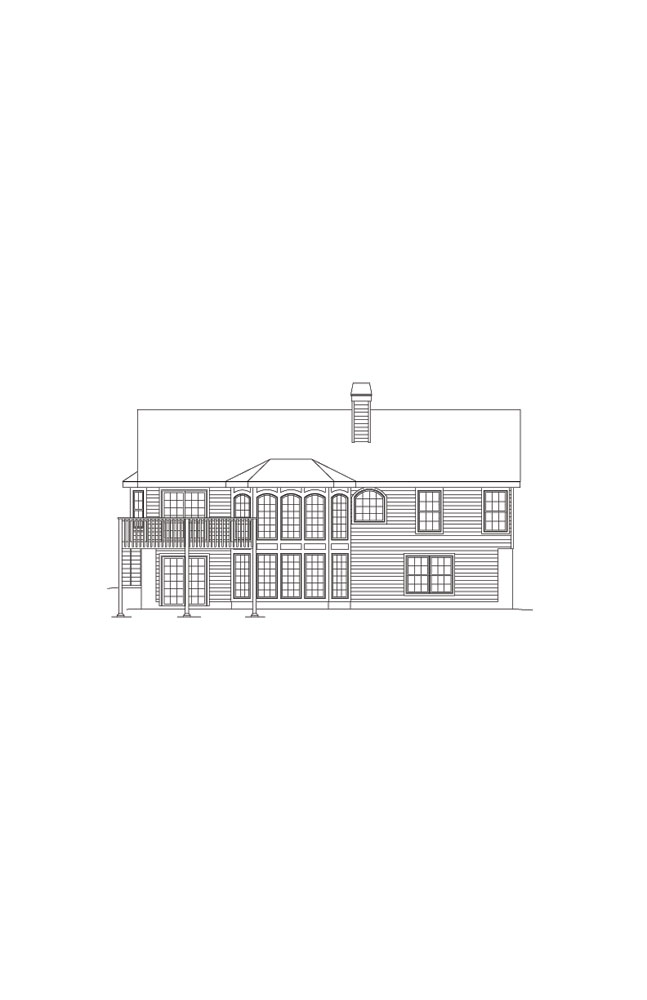 Home Plan Rear Elevation of this 3-Bedroom,2432 Sq Ft Plan -138-1083