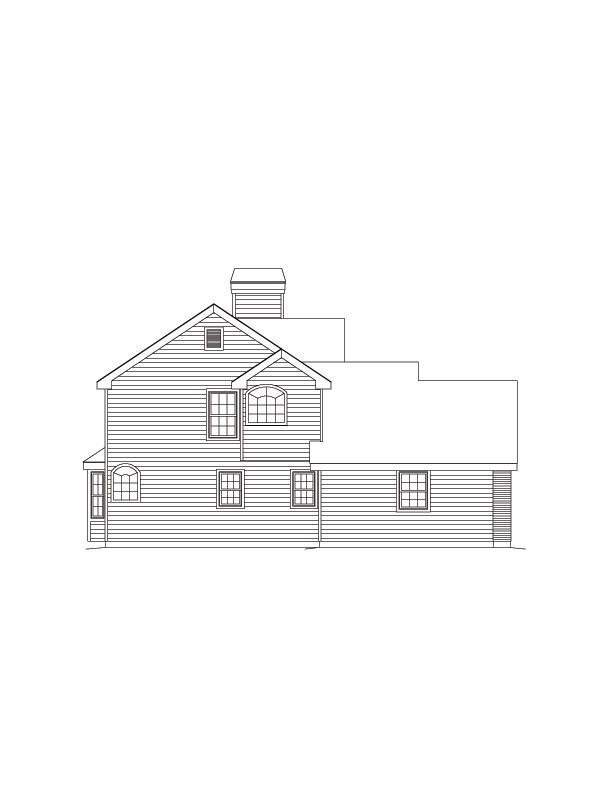 Home Plan Left Elevation of this 3-Bedroom,1575 Sq Ft Plan -138-1084