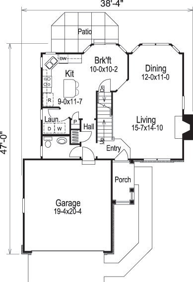 Floor Plan First Story of Country Plan #138-1084