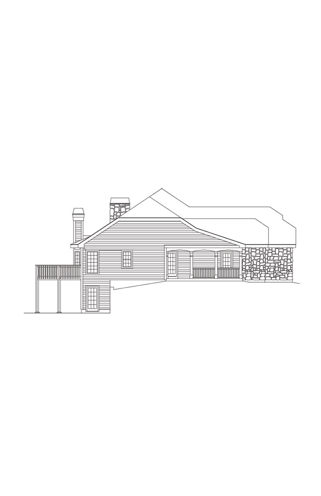 Home Plan Left Elevation of this 3-Bedroom,3133 Sq Ft Plan -138-1086