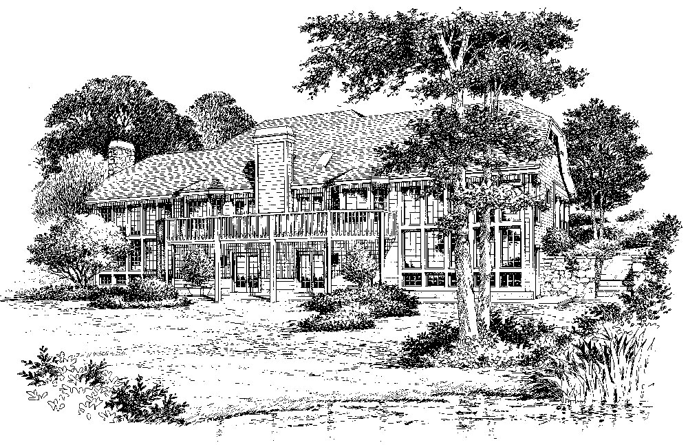 Rear View of this 3-Bedroom, 3133 Sq Ft Plan - 138-1086