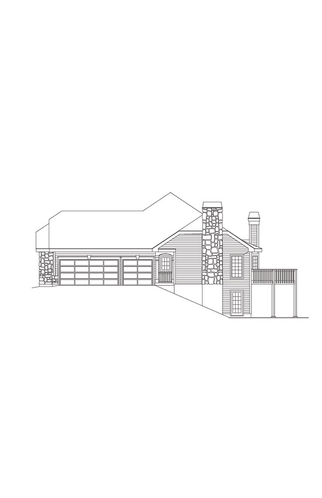 Home Plan Right Elevation of this 3-Bedroom,3133 Sq Ft Plan -138-1086