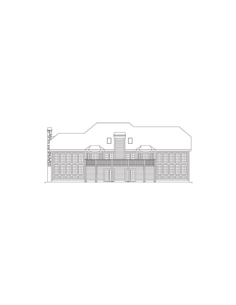 Home Plan Rear Elevation of this 3-Bedroom,3133 Sq Ft Plan -138-1086