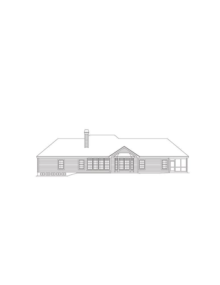 Home Plan Rear Elevation of this 3-Bedroom,2808 Sq Ft Plan -138-1087