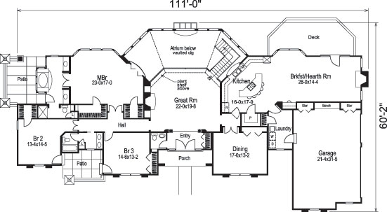 Floor Plan First Story of Luxury Plan #138-1088