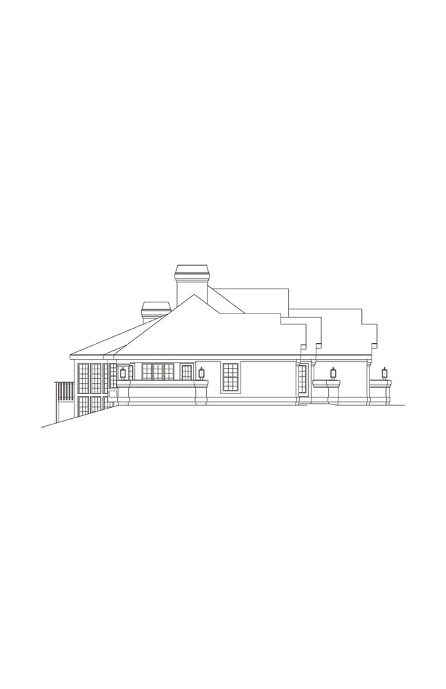 Home Plan Left Elevation of this 4-Bedroom,4863 Sq Ft Plan -138-1088