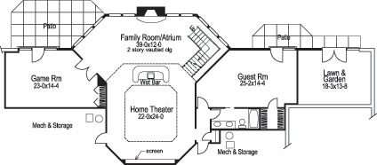Floor Plan Basement of Luxury Plan #138-1088