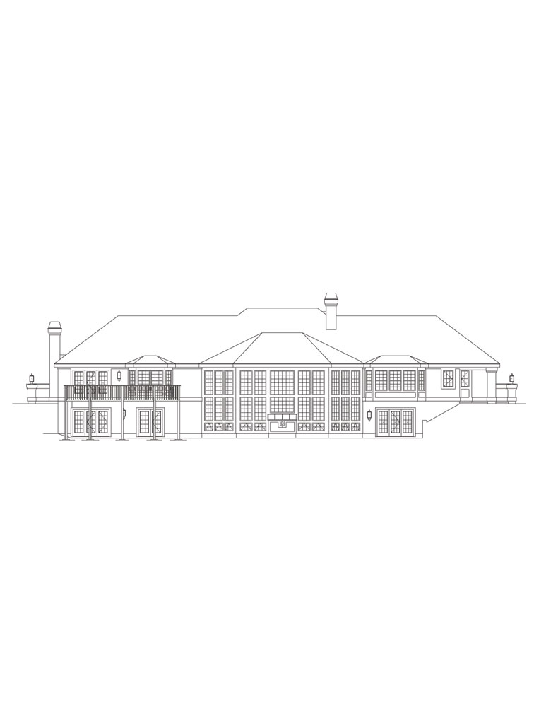 Home Plan Rear Elevation of this 4-Bedroom,4863 Sq Ft Plan -138-1088