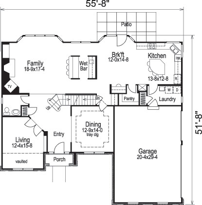 Floor Plan First Story of Luxury Plan #138-1089