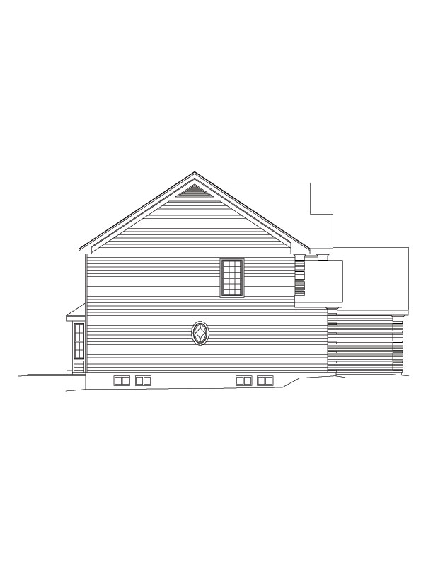 Home Plan Left Elevation of this 4-Bedroom,3169 Sq Ft Plan -138-1089