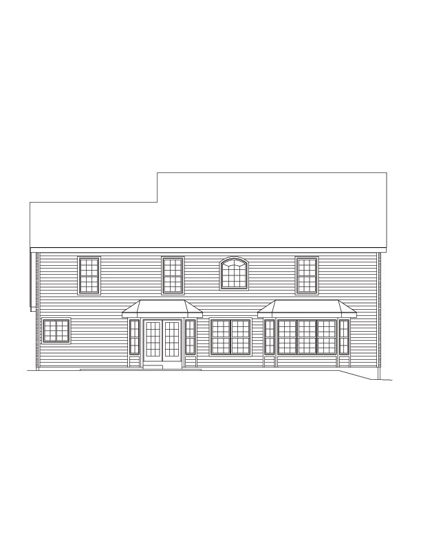 Home Plan Rear Elevation of this 4-Bedroom,3169 Sq Ft Plan -138-1089