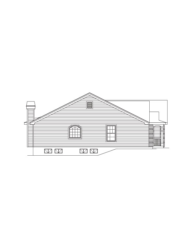 Home Plan Left Elevation of this 3-Bedroom,1268 Sq Ft Plan -138-1090