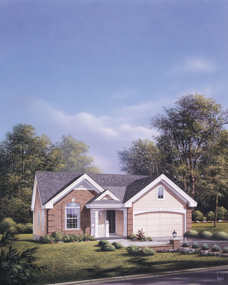 Front View of this 3-Bedroom, 1268 Sq Ft Plan - 138-1090