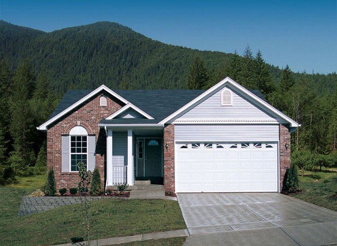 Front elevation of Ranch home (ThePlanCollection: House Plan #138-1090)