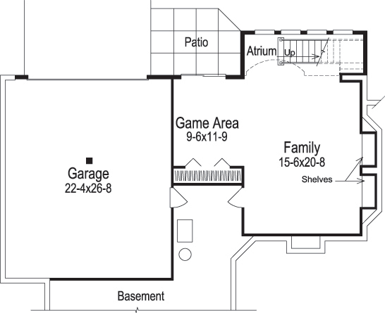 Floor Plan Basement of Traditional Plan #138-1091