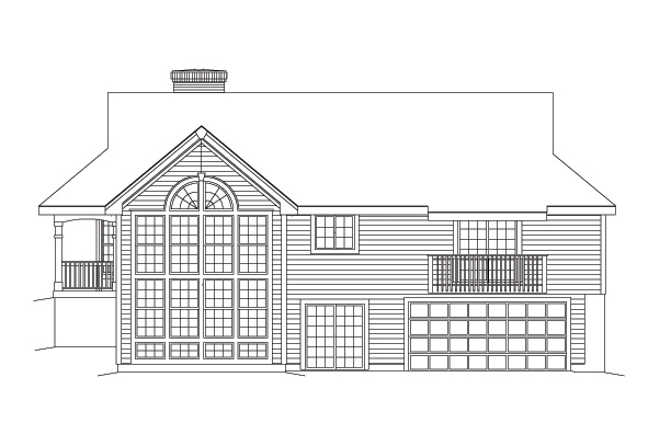 Home Plan Rear Elevation of this 3-Bedroom,2194 Sq Ft Plan -138-1091