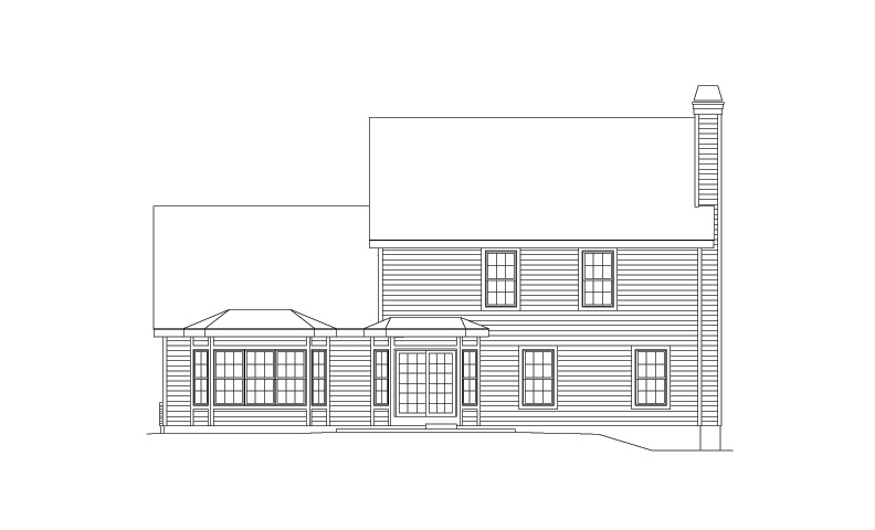 Home Plan Rear Elevation of this 4-Bedroom,3138 Sq Ft Plan -138-1094