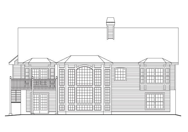 Home Plan Rear Elevation of this 6-Bedroom,3261 Sq Ft Plan -138-1096