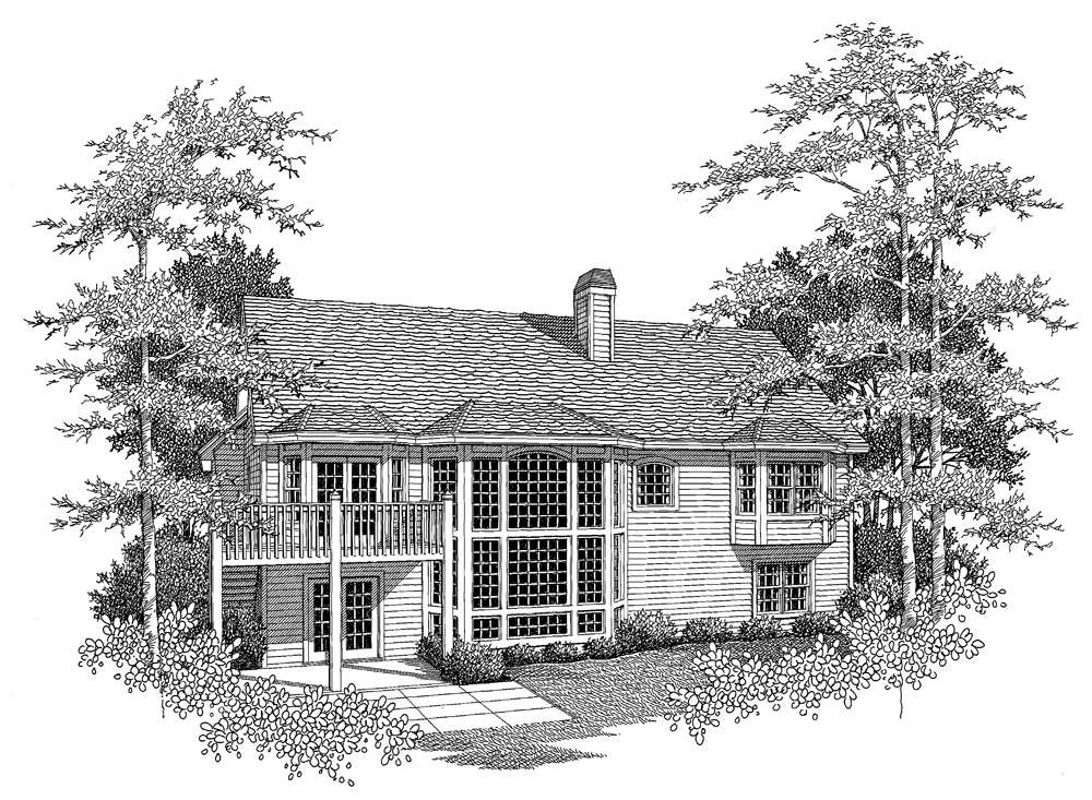 Rear View of this 6-Bedroom, 3261 Sq Ft Plan - 138-1096