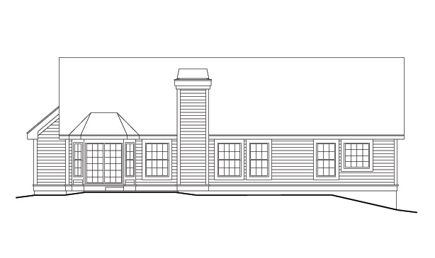Home Plan Rear Elevation of this 4-Bedroom,1761 Sq Ft Plan -138-1098