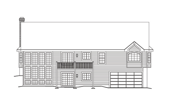 Home Plan Rear Elevation of this 3-Bedroom,2913 Sq Ft Plan -138-1099