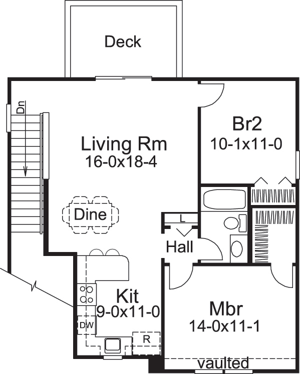 Floor Plan Second Story of Garage w/Apartments Plan #138-1100