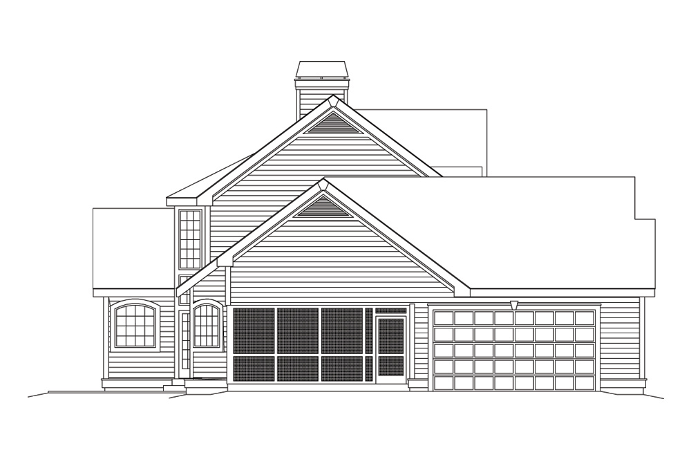 Home Plan Left Elevation of this 4-Bedroom,2724 Sq Ft Plan -138-1102