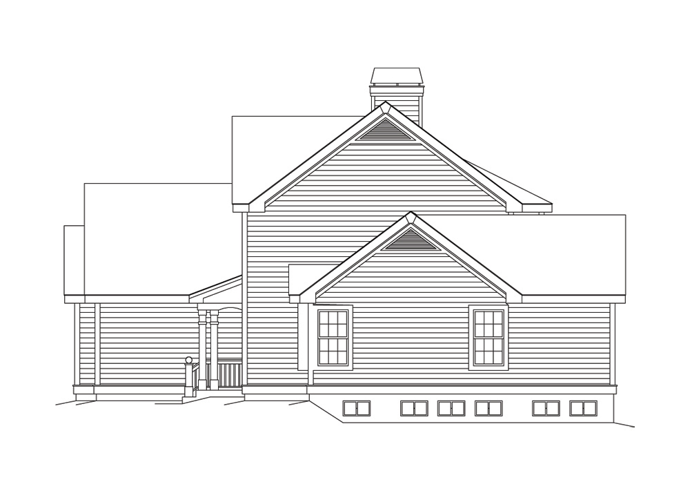 Home Plan Right Elevation of this 4-Bedroom,2724 Sq Ft Plan -138-1102
