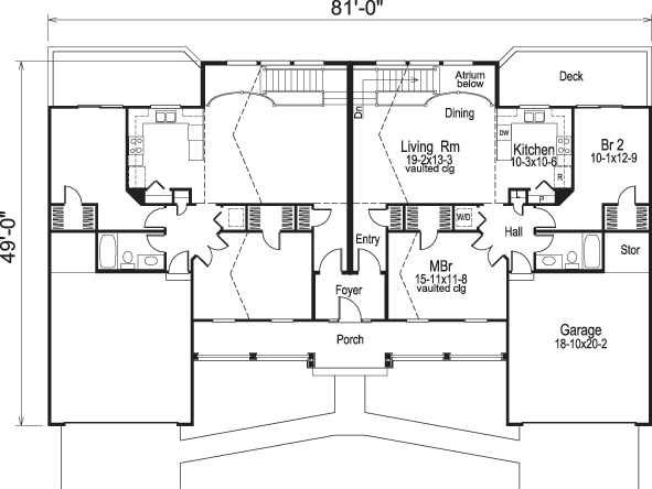 Floor Plan First Story of Multi-Unit Plan #138-1105