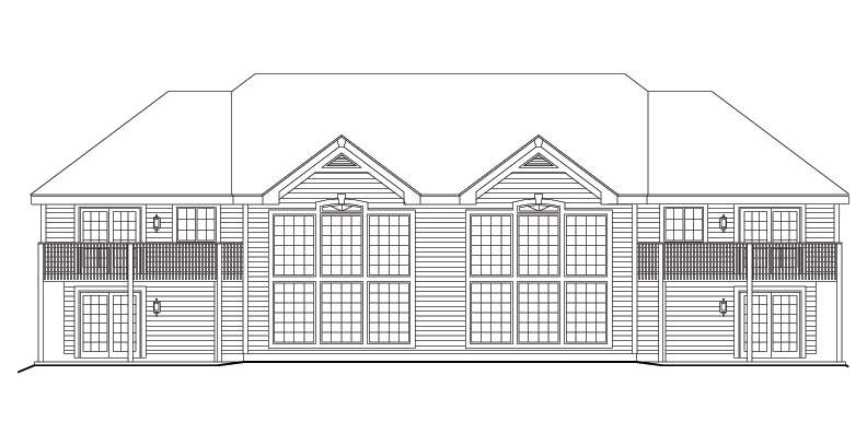 Home Plan Rear Elevation of this 3-Bedroom,3484 Sq Ft Plan -138-1105