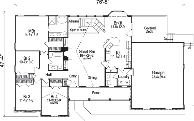 Floor Plan First Story of Traditional Plan #138-1106