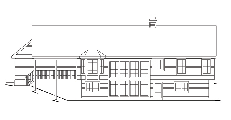 Home Plan Rear Elevation of this 4-Bedroom,1978 Sq Ft Plan -138-1106